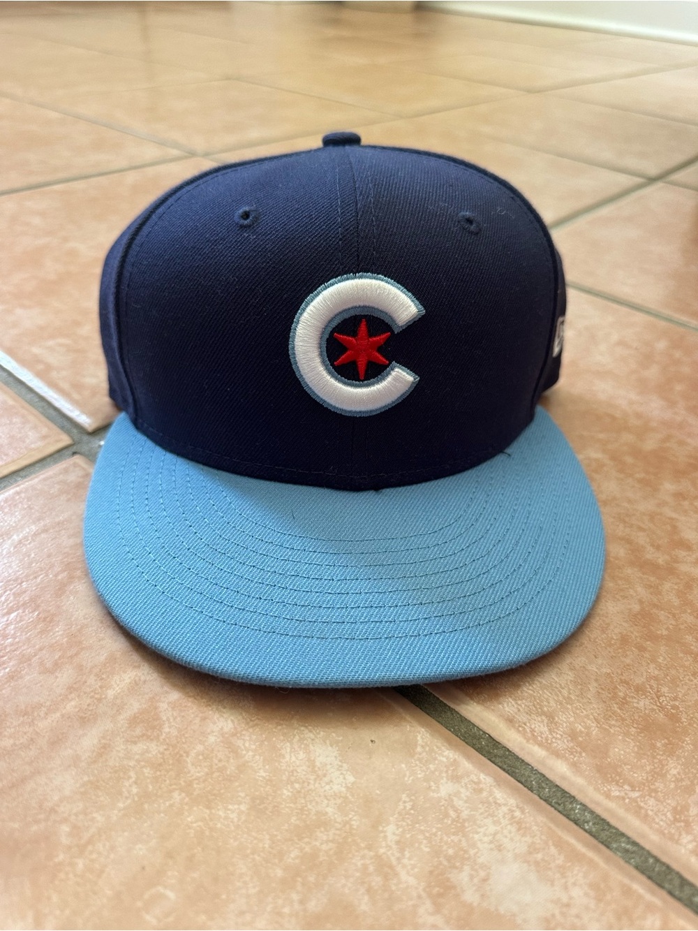 Chicago Cubs Snapback Hat in Navy and Light Blue